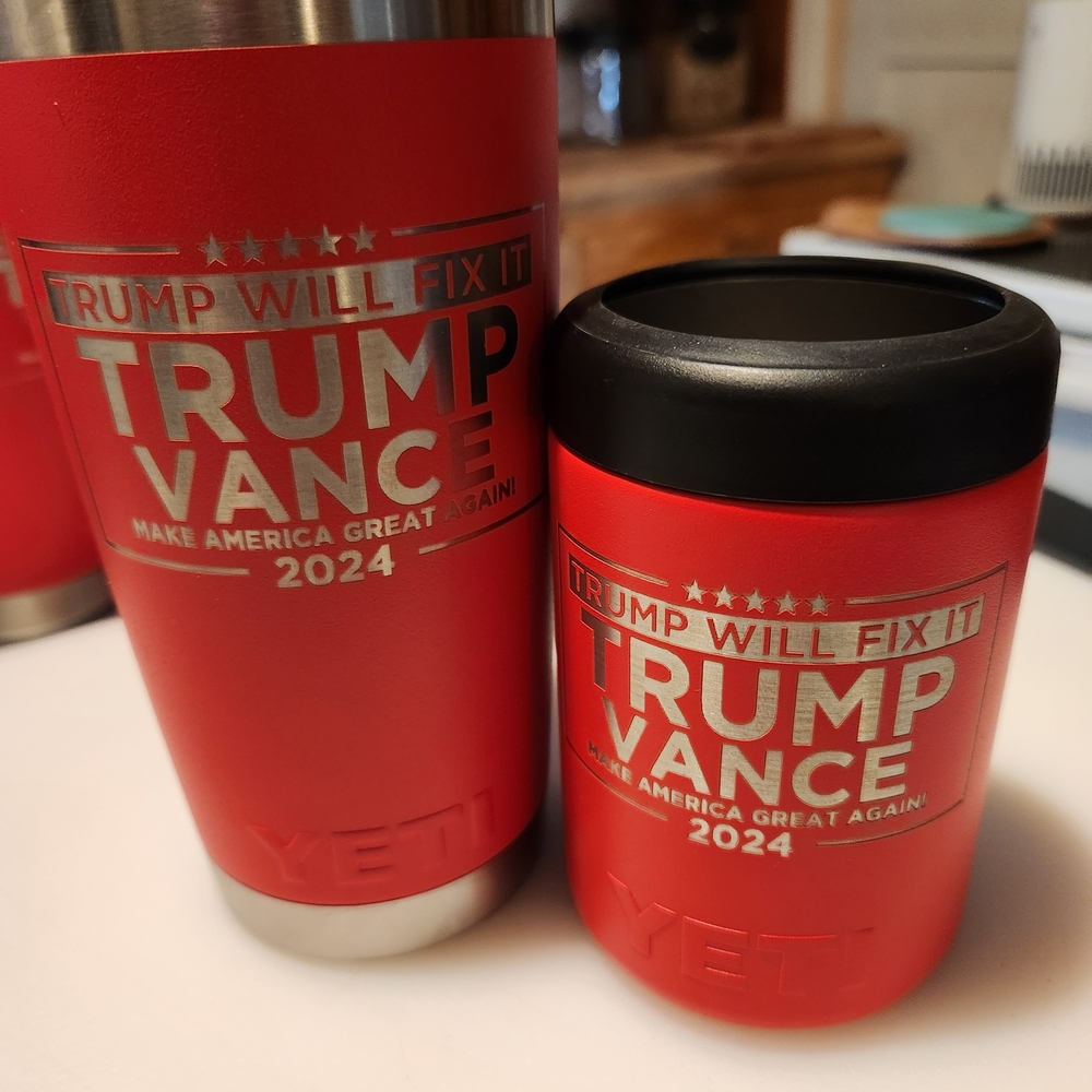 🗳️ YETI Red TRUMP VANCE 2024 Set - Tumbler & Colster 🗳️ - Picture 2 of 4